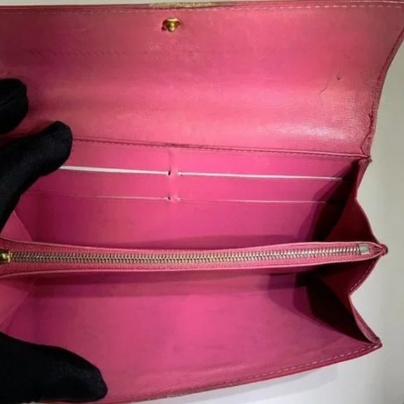 Louis Vuitton Monogram Vernis Porte‎ Feuille Sarah Long Bifold Wallet Red - Picture 4 of 10